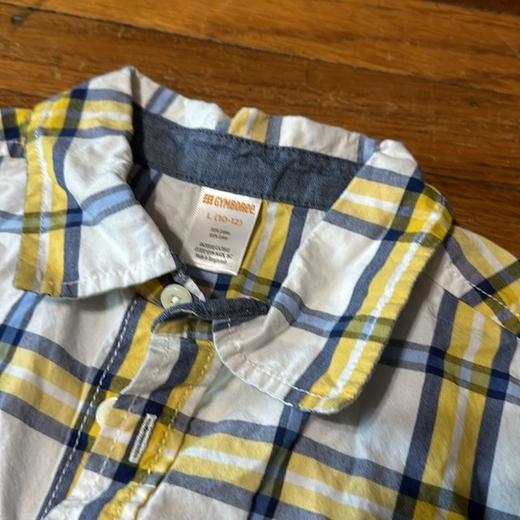 Gymboree Boys Button Front Shirt, Plaid, Sz L (10/12) - Picture 2 of 3